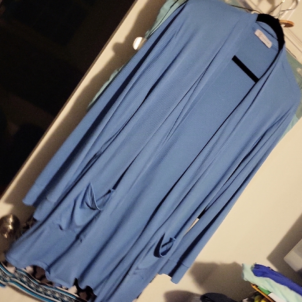 Blue Long Sleeve Cardigan